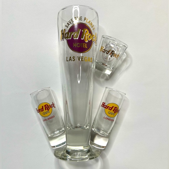 Hard Rock Cafe Other - *Vintage* Hard Rock Hotel/Cafe Beer and Shot Glass Set